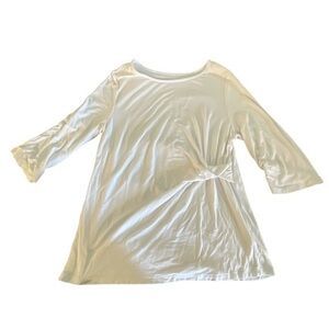 Soft Surroundings White Half Sleeve Drape Blouse Size Large GUC #2637